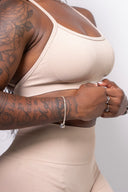 Beige MotionLuxe Sports Bra