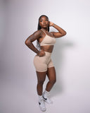 Beige MotionLuxe Shorts